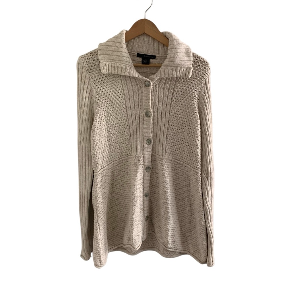 Calvin Klein Jeans Tan/Cream Cardigan with Ribbed Texture